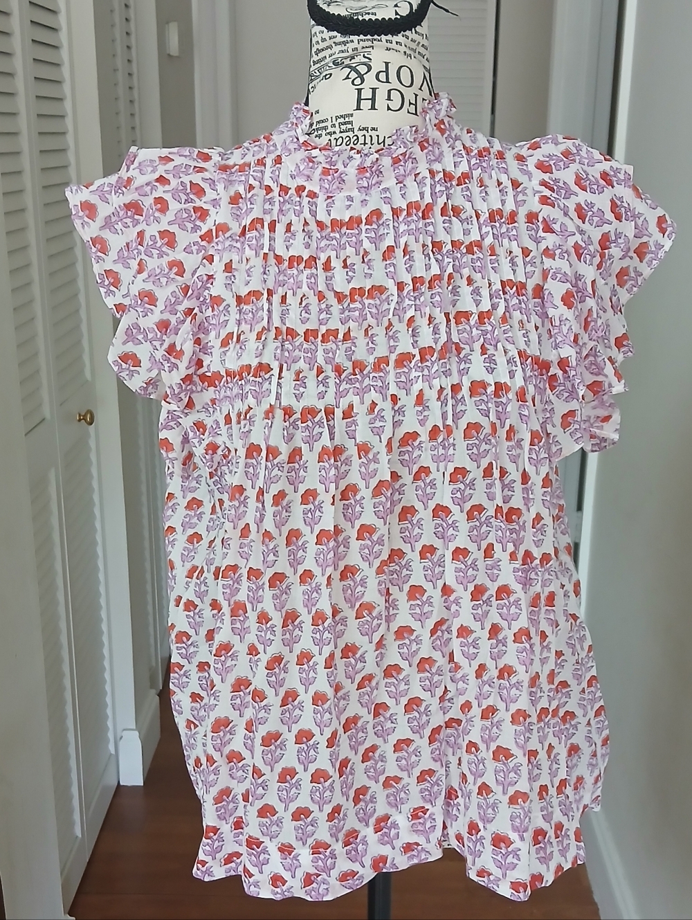 Oliphant Pintuck Ruffle top - Picture 3 of 13